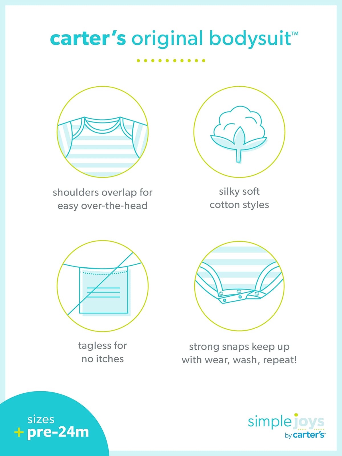 Simple Joys by Carter's Baby Boys Short Sleeve Bodysuit Bodysuit (Pack of 6) — view 9