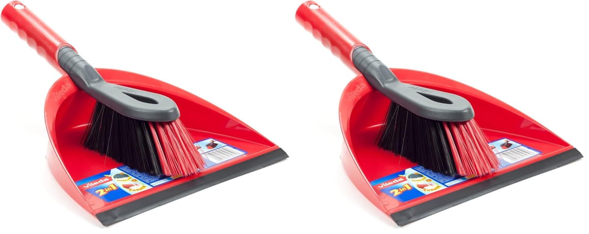 Vileda Dust Pan & Brush Set - 2in1 Brush and Pan Set with Durable Bristles & Easy to Sweep Rubber Blade - Ergonomic Handle and Clip to Combine for Easy Storage — view 9