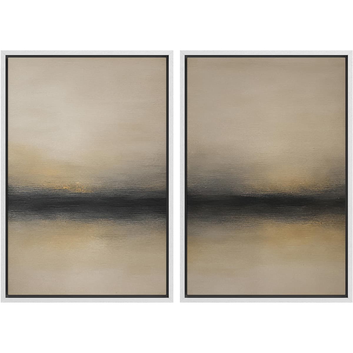 MUDECOR Framed Canvas Print Wall Art Monochromatic Gradient Abstract Minimalist Gray Illustrations Modern Art Decorative Bohemian Colorful Chic for Living Room, Bedroom, Office - 16"x24"x2 Black — view 55