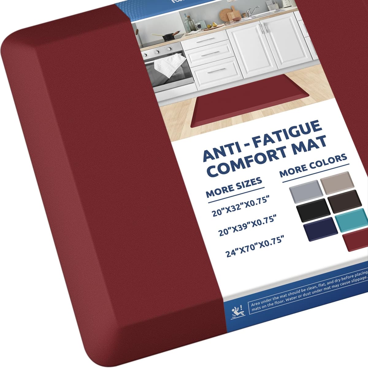 KitchenClouds Kitchen Mat Cushioned Anti Fatigue Rug 17.3"x28" Water Resistant Non Slip Standing Desk Mat Comfort Floor Mats for Kitchen House Sink Office (Khaki) — view 74