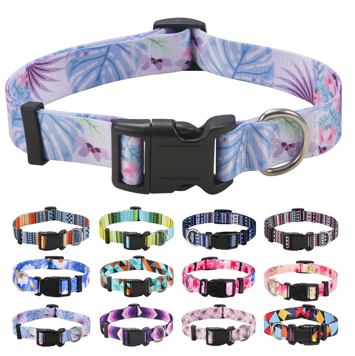 Mihqy Dog Collar for Small Dogs, Cute Small Medium Large Dog Pet Collar, with Floral Patterns, Soft Adjustable for Boy Girl Female Male Puppy Dog Collar(Floral Pink,S) — view 38
