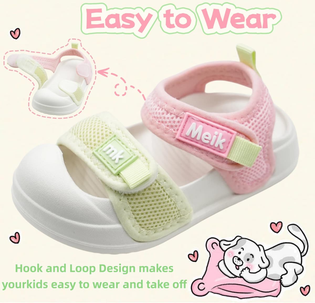Meik Mangni Sandalias Punta Cerrada Niño Niña Verano Sandalia Deportivas Unisex bebé Transpirables Zapatillas Playa Piscina con Suela Antideslizante,Tallas 21-31 EU — view 5