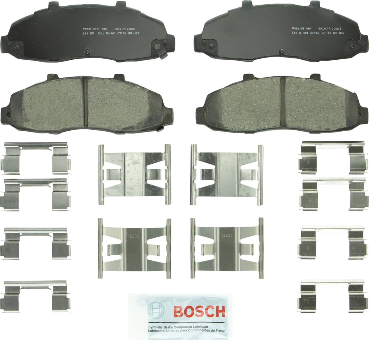 Bosch BC914 QuietCast Premium Ceramic Disc Brake Pad Set For: Acura ILX; Honda Accord, Civic, CR-V, Element, Fit, Front — view 36