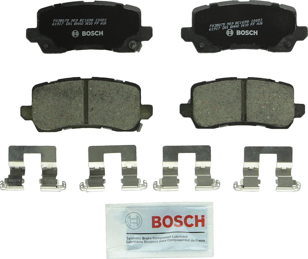 Bosch BC914 QuietCast Premium Ceramic Disc Brake Pad Set For: Acura ILX; Honda Accord, Civic, CR-V, Element, Fit, Front — view 201