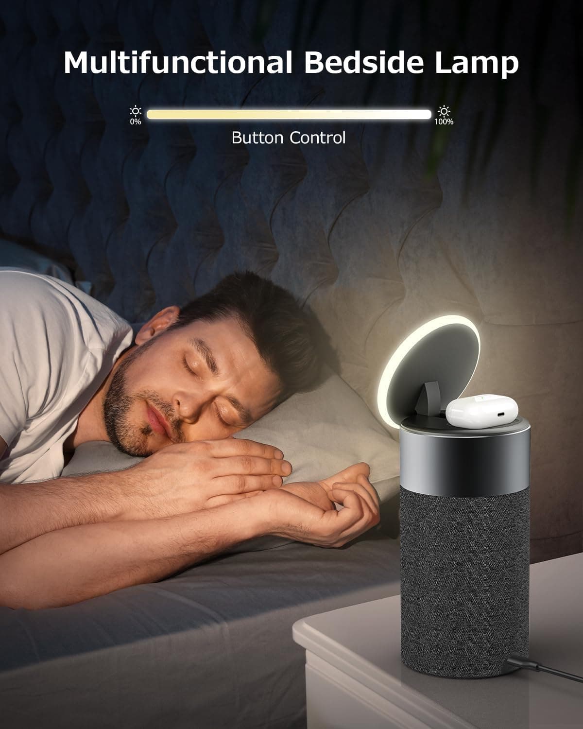 COLSUR Bluetooth Speaker, Wireless Charger, Bluetooth Speakers with Night Light, 2 in 1 Wireless Charging Station for iphone16/15/14/13/12 Series, for Air-Pods Pro/3/2（Gift Ideal） — view 2