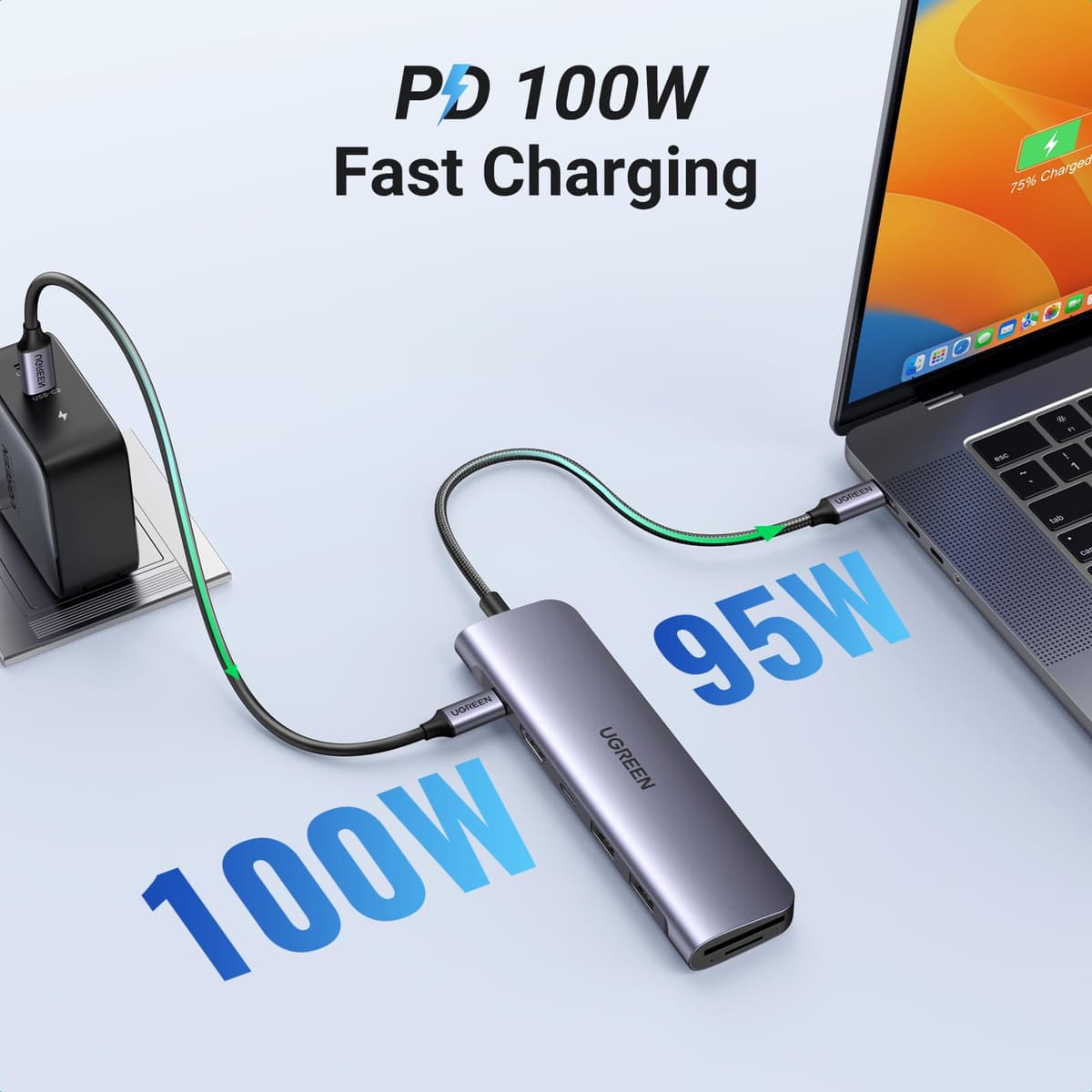 UGREEN USB C Hub, 7-in-1 Revodok USB Hub for Laptops, 4K HDMI to USB-C, 100W PD, microSD SD Card Reader, 3x USB-A/C Ports, Compact Aluminum Multiport Adapter for MacBook, HP, Dell, iPad, Galaxy Dex — view 6