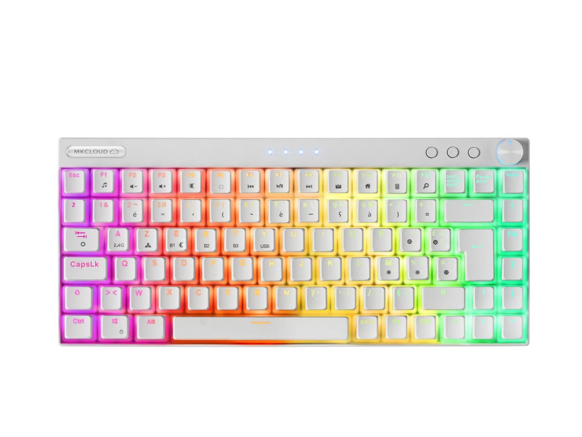 Mars Gaming MKPRO, US, Teclado Mecánico Gaming Completo, RGB Chroma, Switches Hot-Swap Mecánicos, Antighosting, Rueda de Control, Software, Multiplataforma, Switch Silent, Blanco — view 8