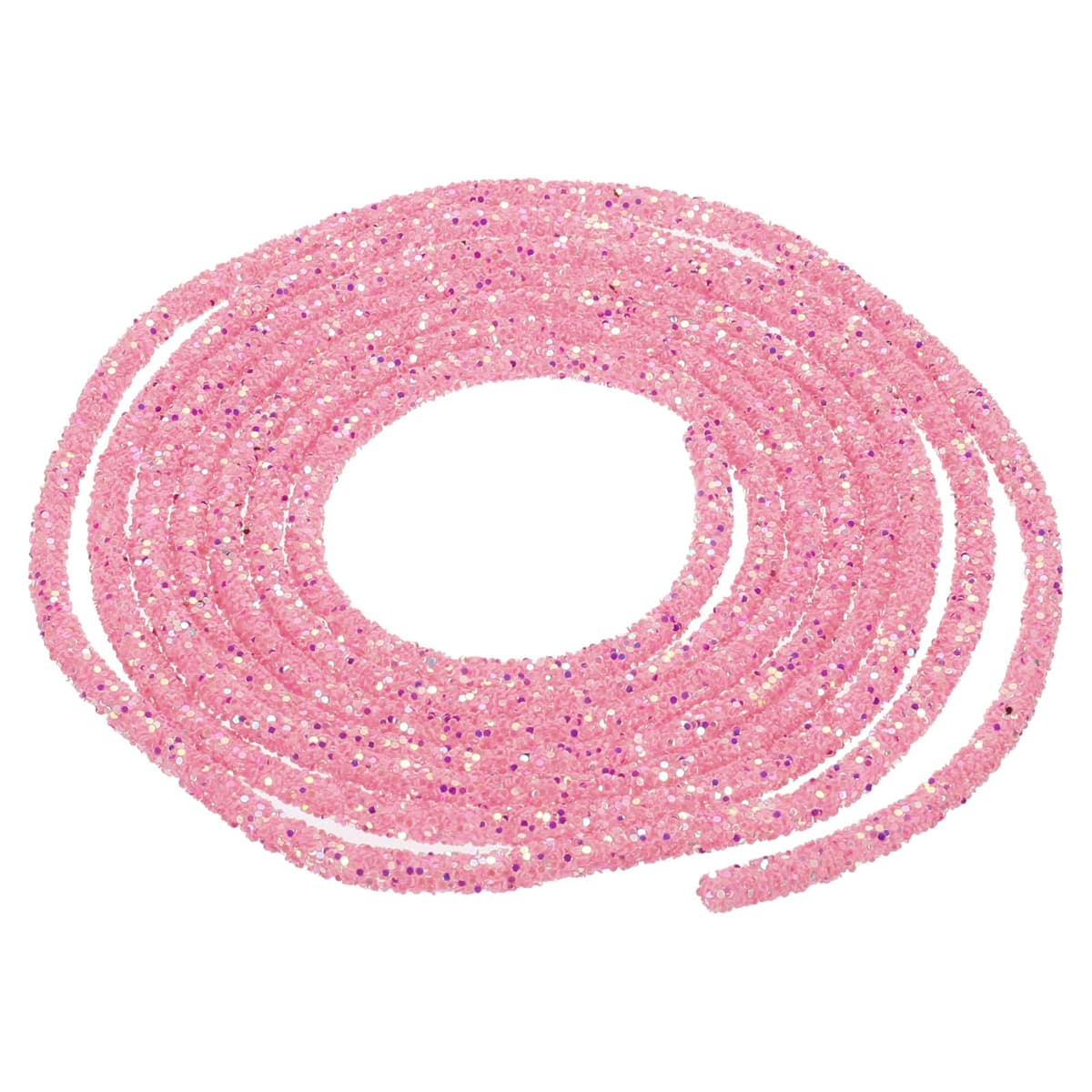 sourcing map 2.5 Yard 6mm 0.24 inch Glitter Sequins Rope Sequins Rhinestone Tube Cord for DIY Wedding Dresses Costume Clothing Shoes Jewelry Accessory Light Pink