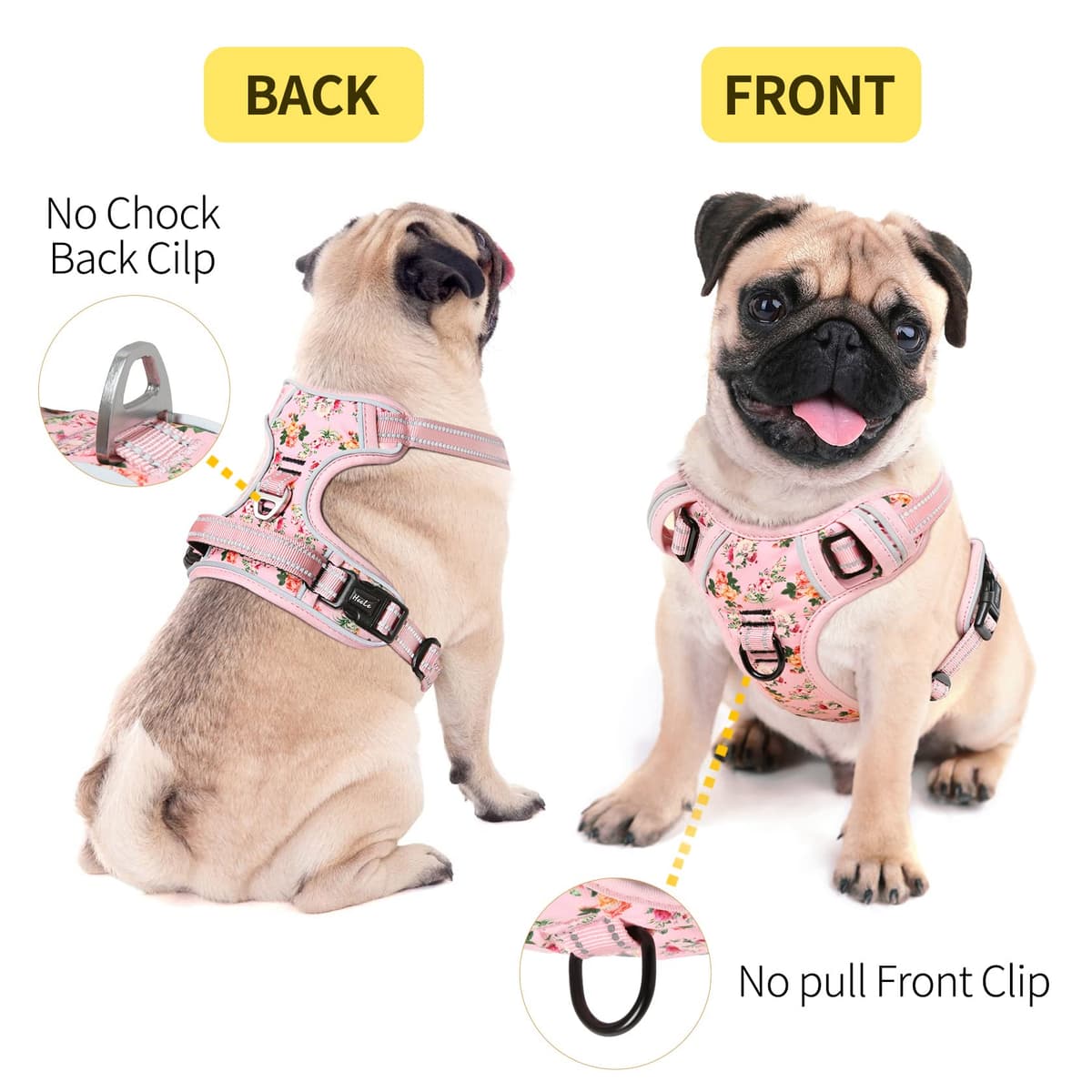 HEELE Dog Harness Medium No Pull Dog Vest Harness with Soft Handle Reflective Pet Harness for Outdoor Training Walking, Black, M — view 281