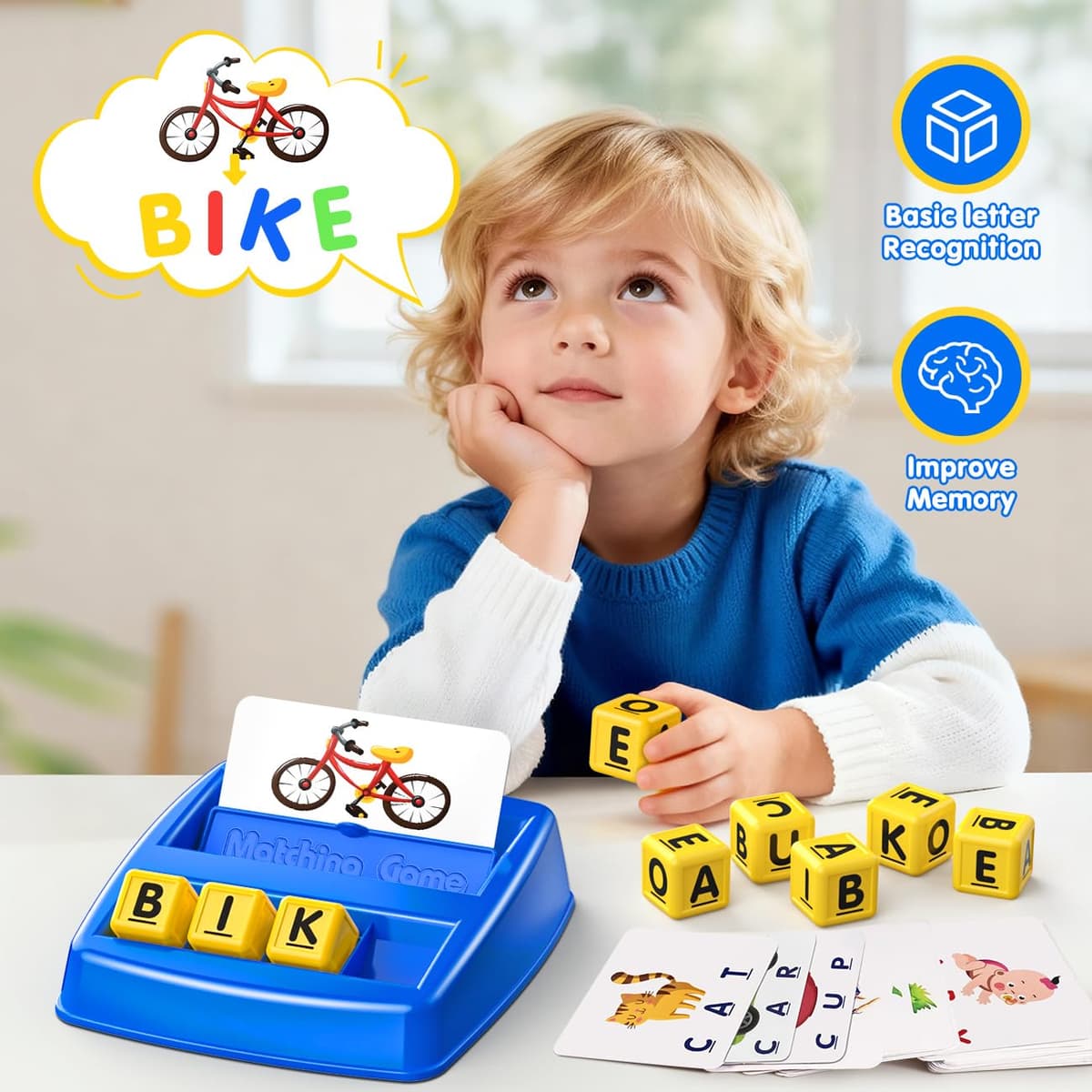 HahaGift Educational Toys for 3 4 5 Year Olds Boys Gifts, Matching Letter Game for Boys Toys age 3 4 5, Letter Recognition Spelling and Reading Learning Montessori Toys for 2 3 Year Olds — view 5