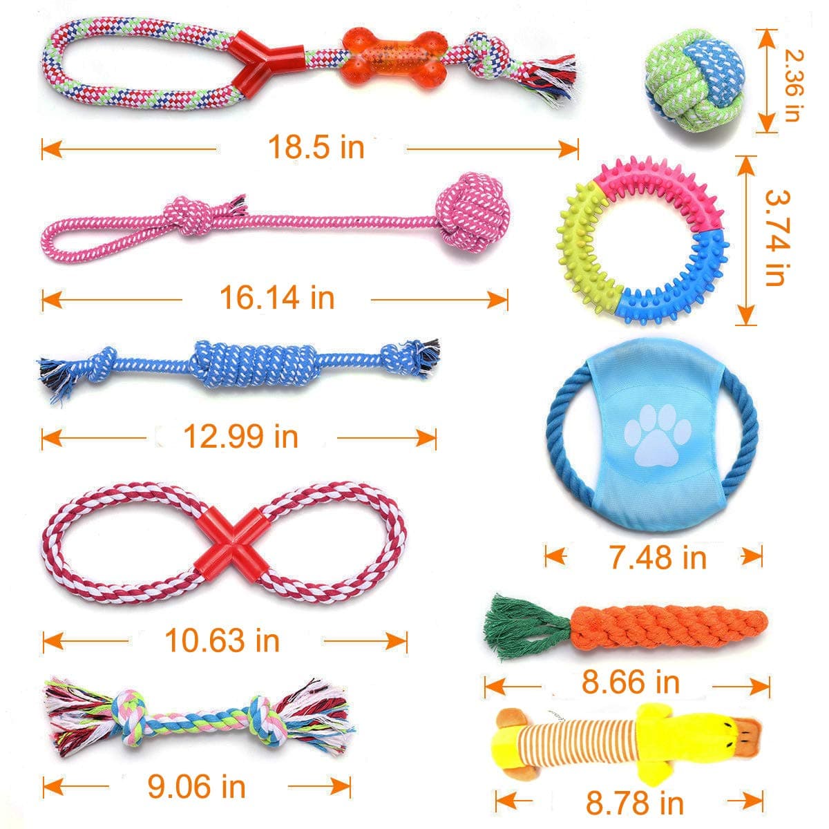 Wefine Puppy Chew Toys - 100% Natural Cotton Rope for Small & Medium Dogs (10 PCS) — view 6