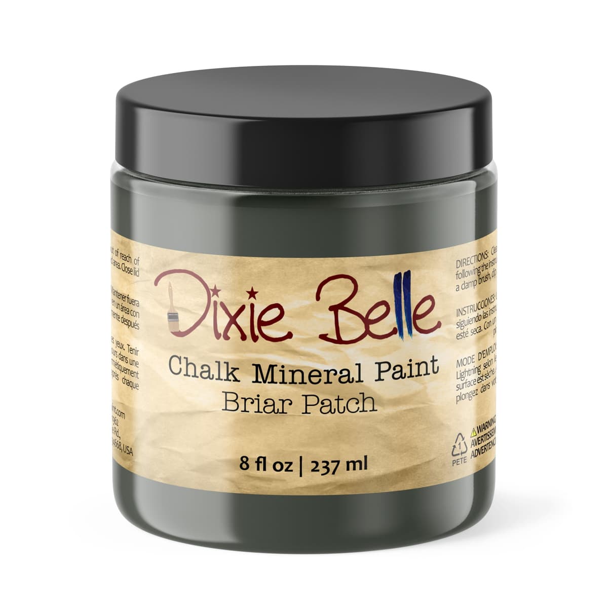 Dixie Belle Paint Company Chalk Finish Furniture Paint - Caviar (32oz) - Matte Black Chic Chalk Mineral DIY Furniture Paint — view 250