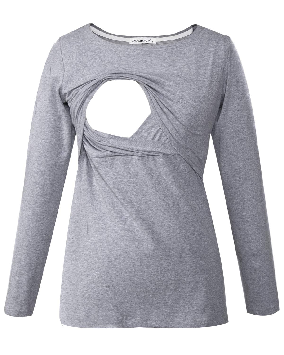 Smallshow Women's Long Sleeve Breastfeeding Top Maternity Nursing T-Shirt Pregnancy Clothes