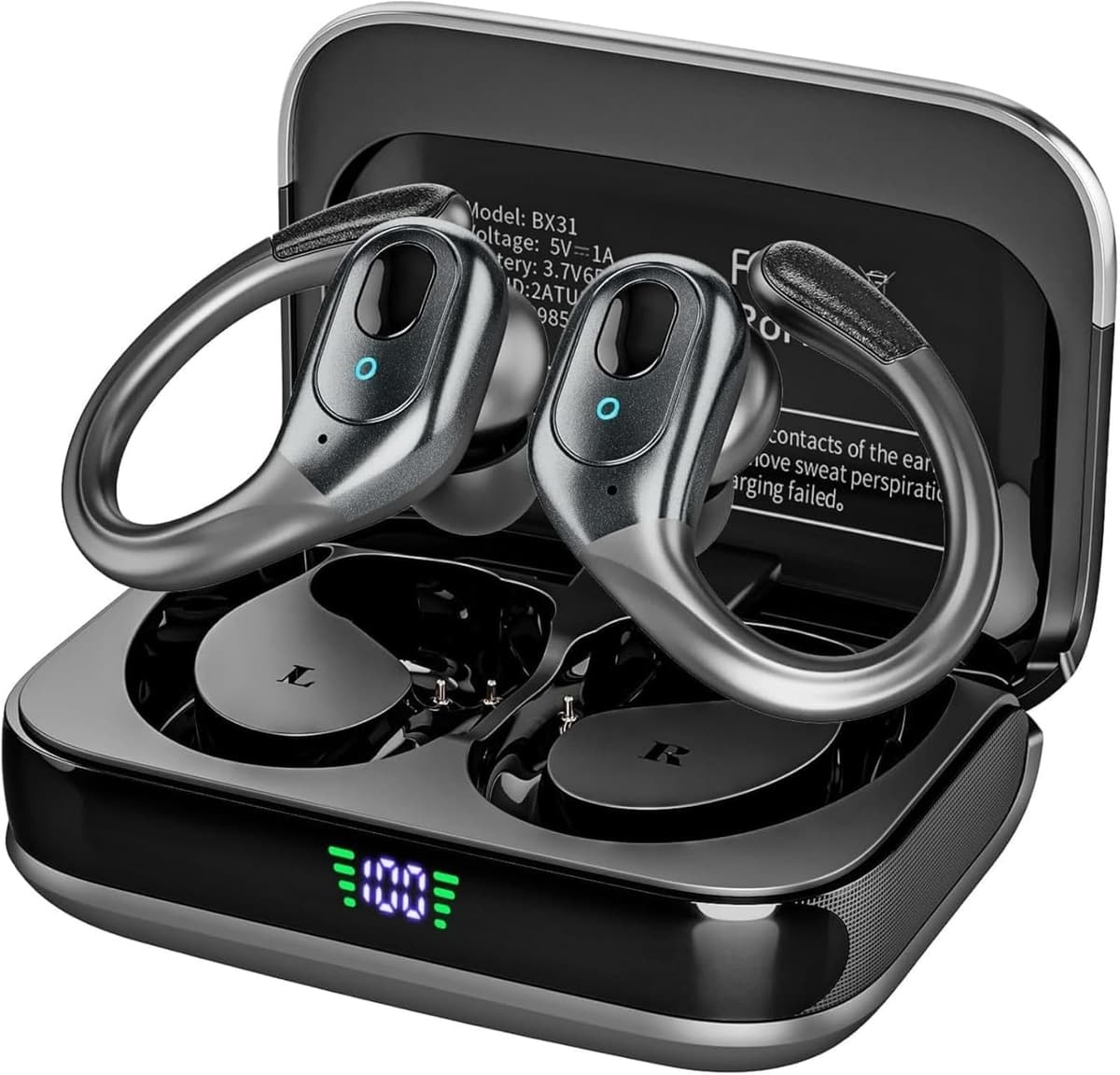 Bluetooth 5.4 Wireless Earbuds, Noise Cancelling Earbuds with 75 Hours Playtime, LED Power Display, IPX7 Waterproof Earbuds
