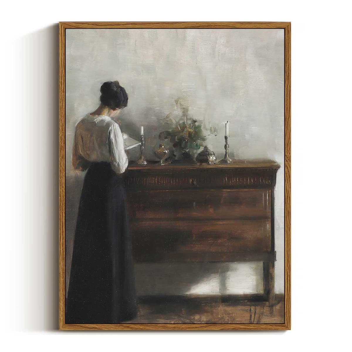 VIYYIEA Vintage Framed Black Dog Wall Art, Bedroom Living Room Minimalist Animal Art Decor, Antique Dog Canvas Print Paintings, Home Farmhouse Retro Still Life Decor, 12x16 Inch — view 56