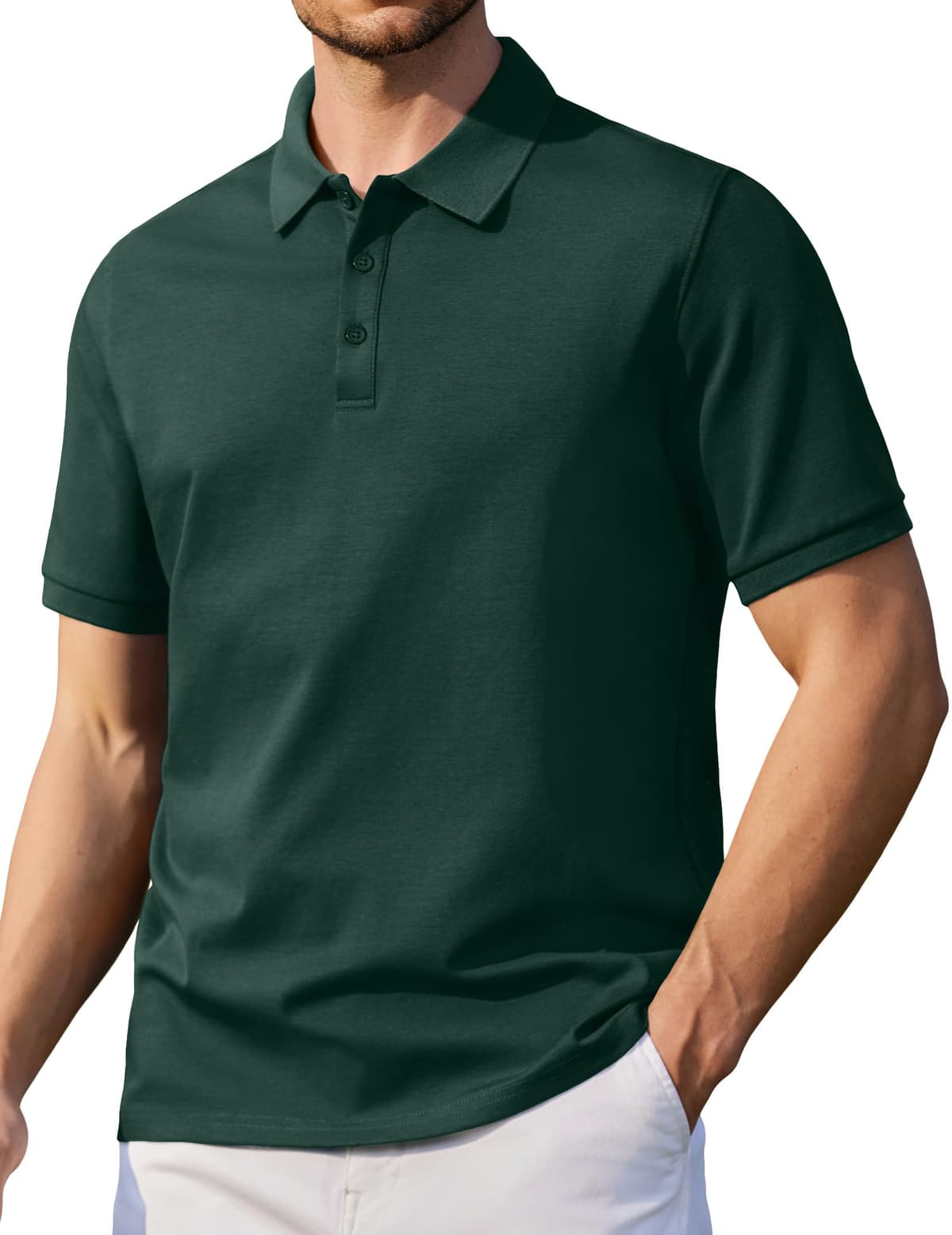 COOFANDY Polo Hombre Manga Corta de Algodón Básico Polo de Golf Casual Verano — view 12