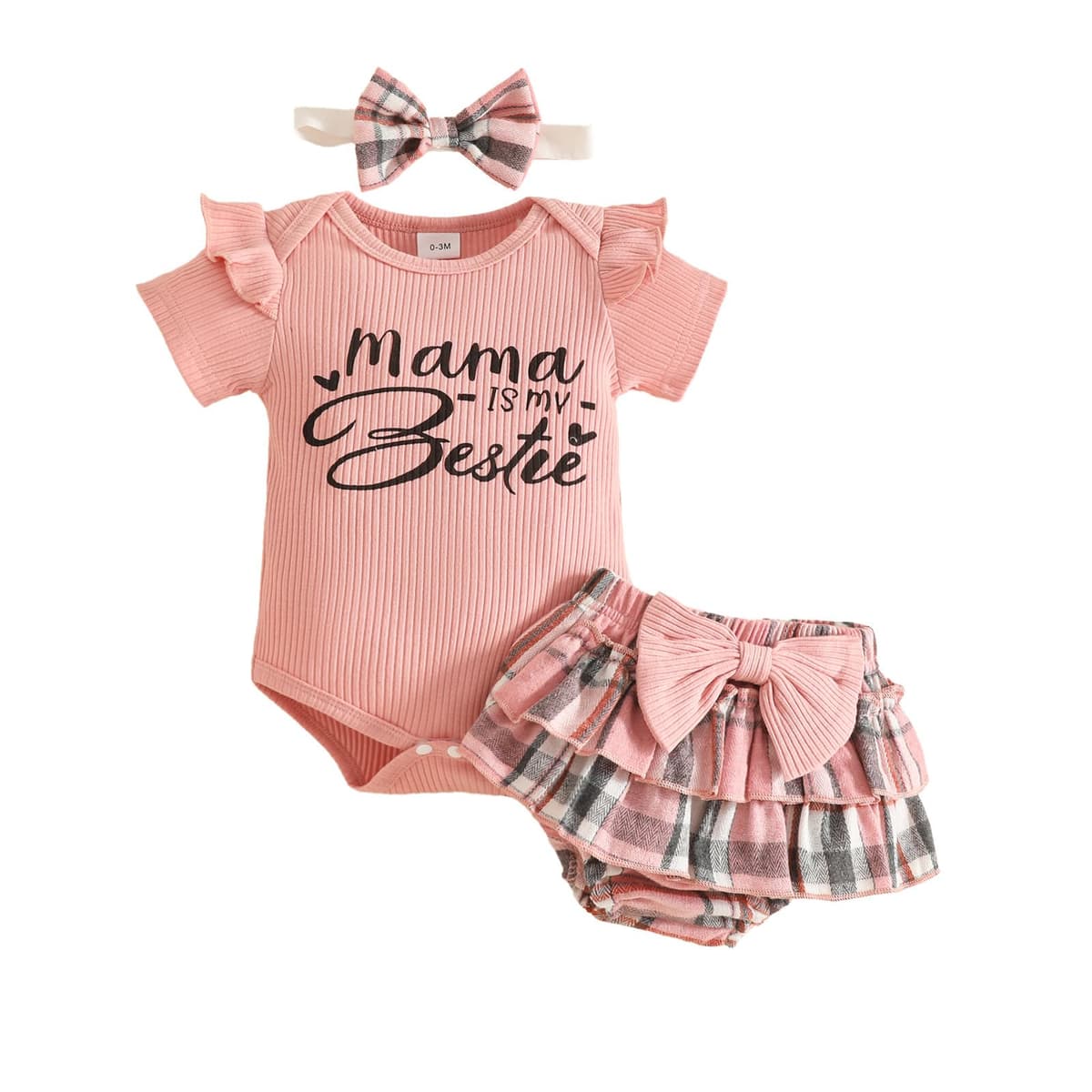 Eqenkely Conjunto Vestido para Niñas Recién Nacidas Top de Punto con Volantes de Sin Mangas + Bowknot Faldas + Diadema 3Pcs Elegante Ropa Trajes — view 10