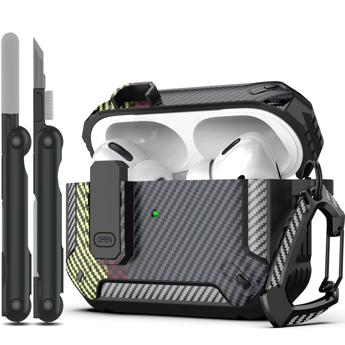 RFUNGUANGO Compatible con Airpods 4 Estuche (2024) con Kit de Limpieza, Clip de Bloqueo Seguro y Estuche de Protección a Prueba de Golpes para Airpods 4ta Generación Lanzamiento 2024,Cielo Estrellado — view 43