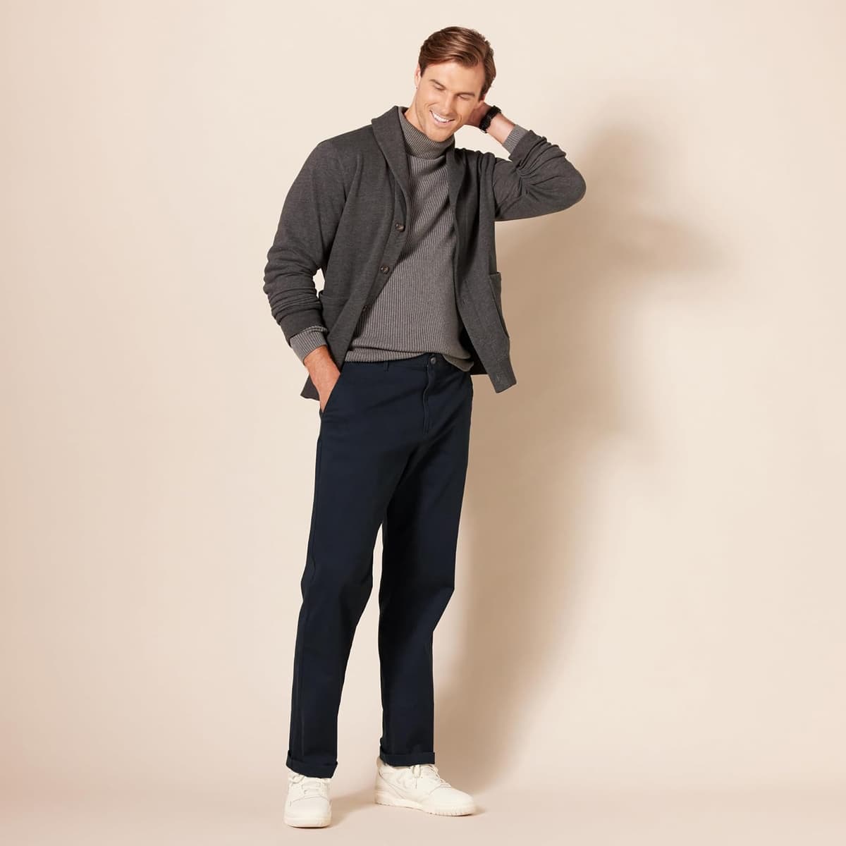 Amazon Essentials Men's Athletic Fit Casual Stretch Chino Work Trousers (Available in Big & Tall) — view 2