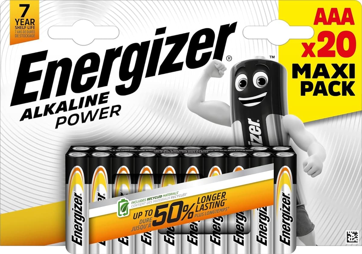 nergizer - Alkaline Power, Pack de 24 Pilas AAA 1,5V, Larga duración para Uso Cotidiano, sin sulfataciones y con hasta 10 años de vida útil — view 6