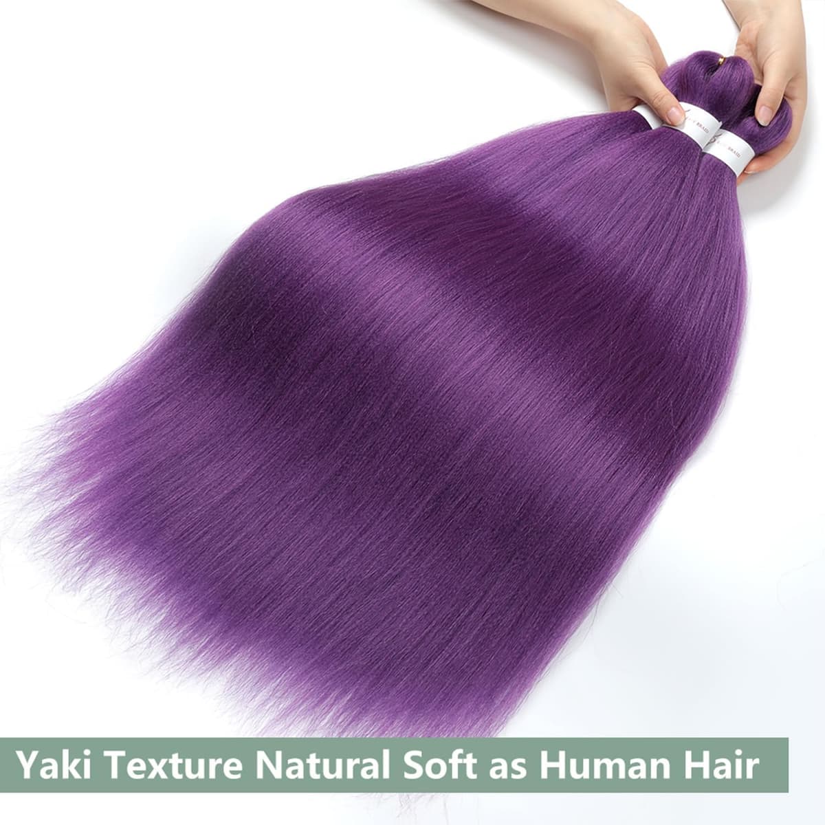 YDDM Capelli Per Treccine Africane Morado Extension Treccine Texture Yaki Easy Install per Principianti 26 Pollici 3 Pezzi Capelli Leggeri e Naturali per Box Braids, Twist e Crochet — view 5