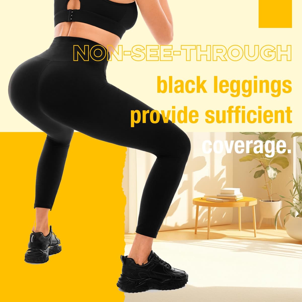 3 Pack Black Leggings for Women, High Waisted Buttery Soft Leggings for Workout Running Yoga — view 5