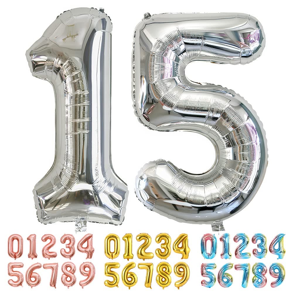 Foil Globo Número 5 Azul 40" (101cm), Inflable Helio o aire, Gigante Numeros 0-9, 10-19, 20-29, 30-100, Grande Globos Decoración para La Boda Aniversario y Cumpleaños Fiestas — view 625