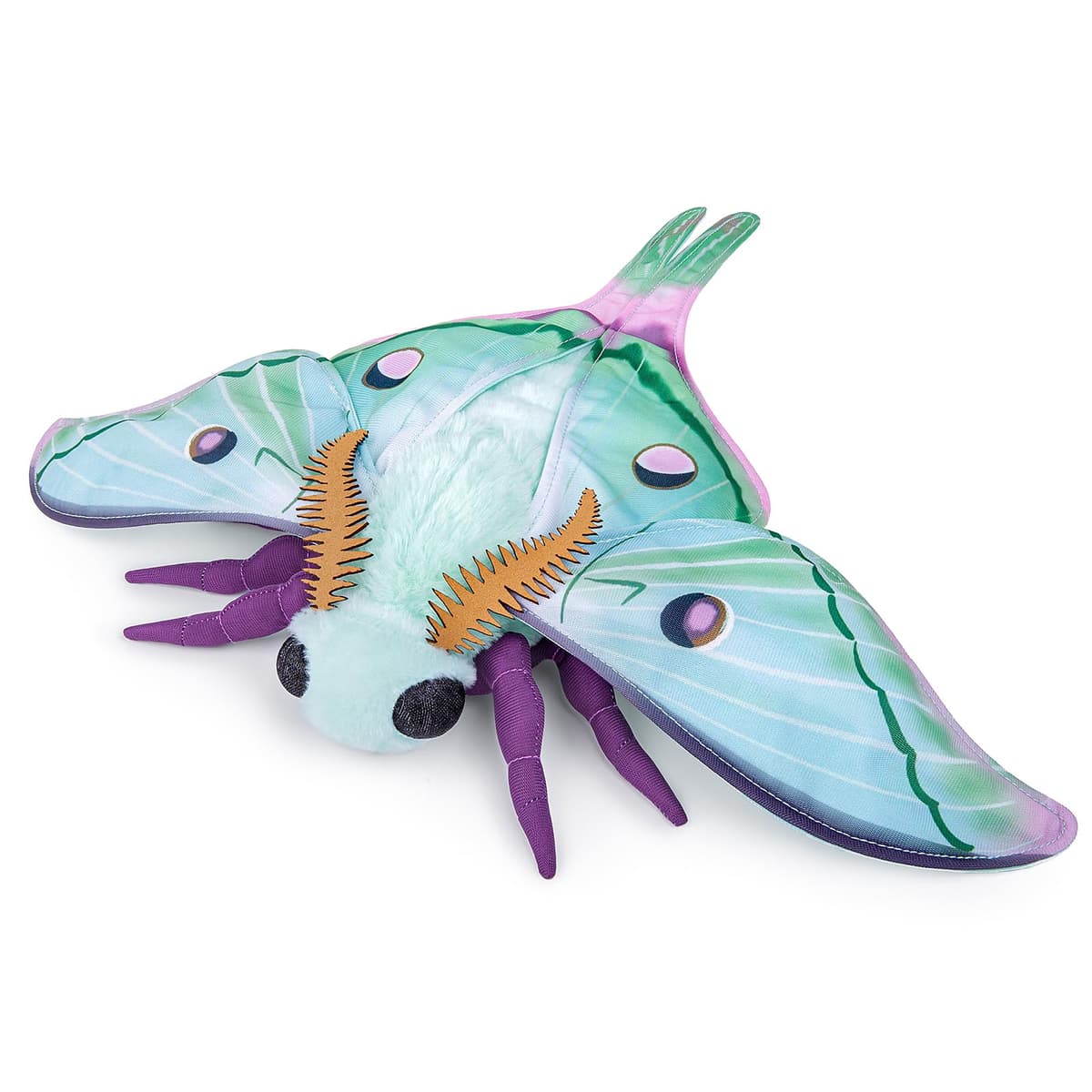 lilizzhoumax Simulation Luna Moth Plush Toy 14.96inch Soft Realistic Luna Moth Stuffed Animal Plush Toy for Kids Insect lovers Boys and Girls Gifts Home Decoration green — view 5