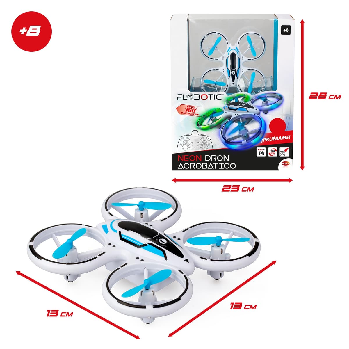 Bizak Neon Dron Acrobático con Luces LED Azul y Verde, Vuelo Estable + Acrobacias 360º, +8 años, (62004827) — view 2