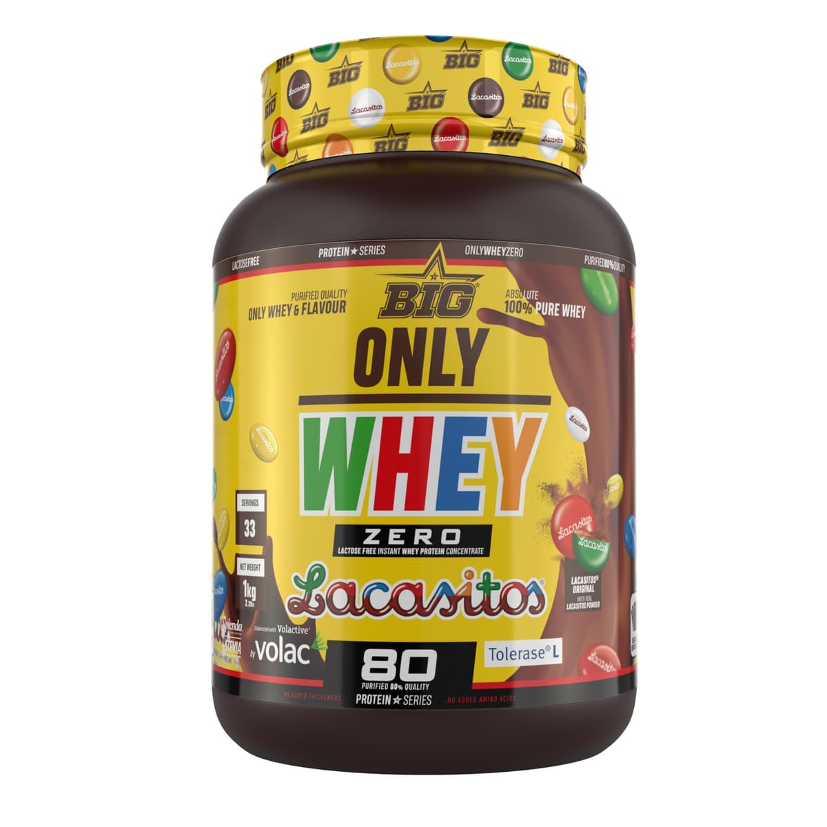 BIG - Proteinas Whey - Proteina en Polvo para Desarrollo de Masa Muscular y Recuperación - Materia Prima Premium - Whey Protein Sin Lactosa, Sin Azúcar, Sin Grumos (1Kg, Cacaolat) — view 44