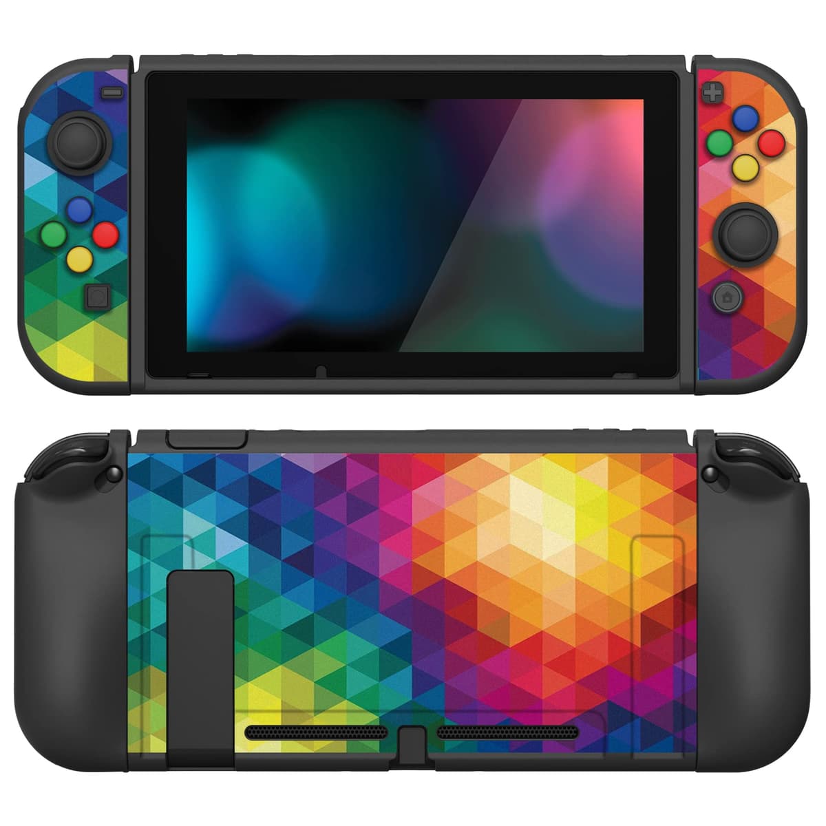 playvital ZealProtect Soft Protective Case for Nintendo Switch, Flexible Cover Protector for Switch with Screen Protector & Thumb Grip Caps & ABXY Direction Button Caps - Cherry Bunny & Cherry Bear — view 53