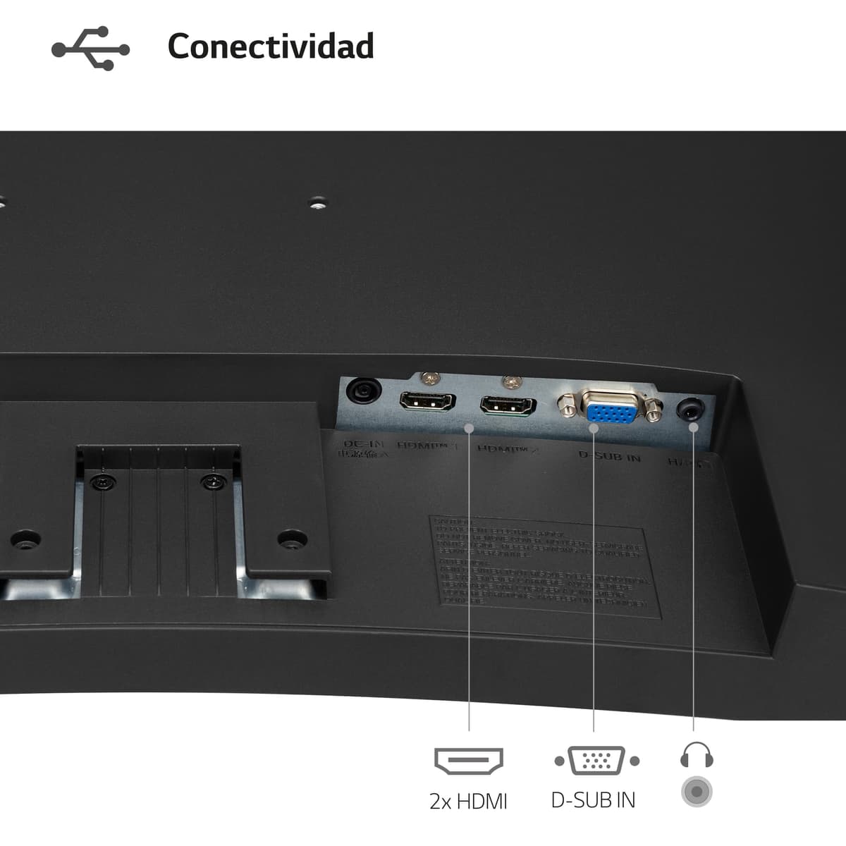 LG 32MR50C-B - Monitor Curvo 32", Panel VA FHD 1920x1080 16:9 1500R, 100 Hz, AMD FreeSync Premium, Super Resolution+, 2× HDMI, Clase E, Negro — view 5