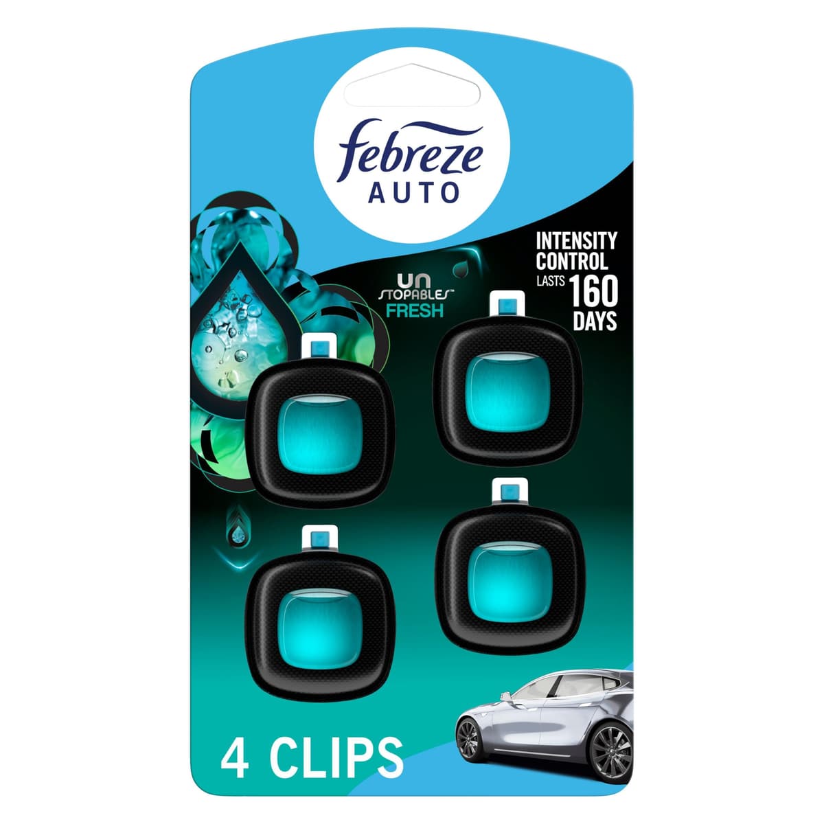 Febreze Unstopables Car Odor-Eliminating Car Freshener Vent Clip Fresh, .07 fl oz. Car Vent Clip — view 2
