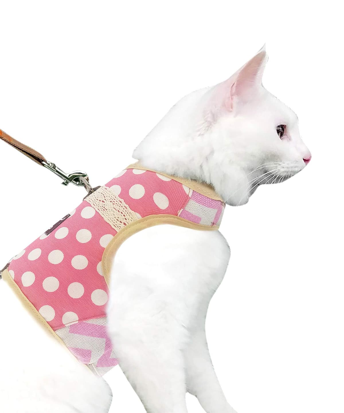 Escape Proof Cat Harness with Leash Large, Adjustable Cat Walking Jackets, Padded Cat Vest Sailor Suit Navy — view 7
