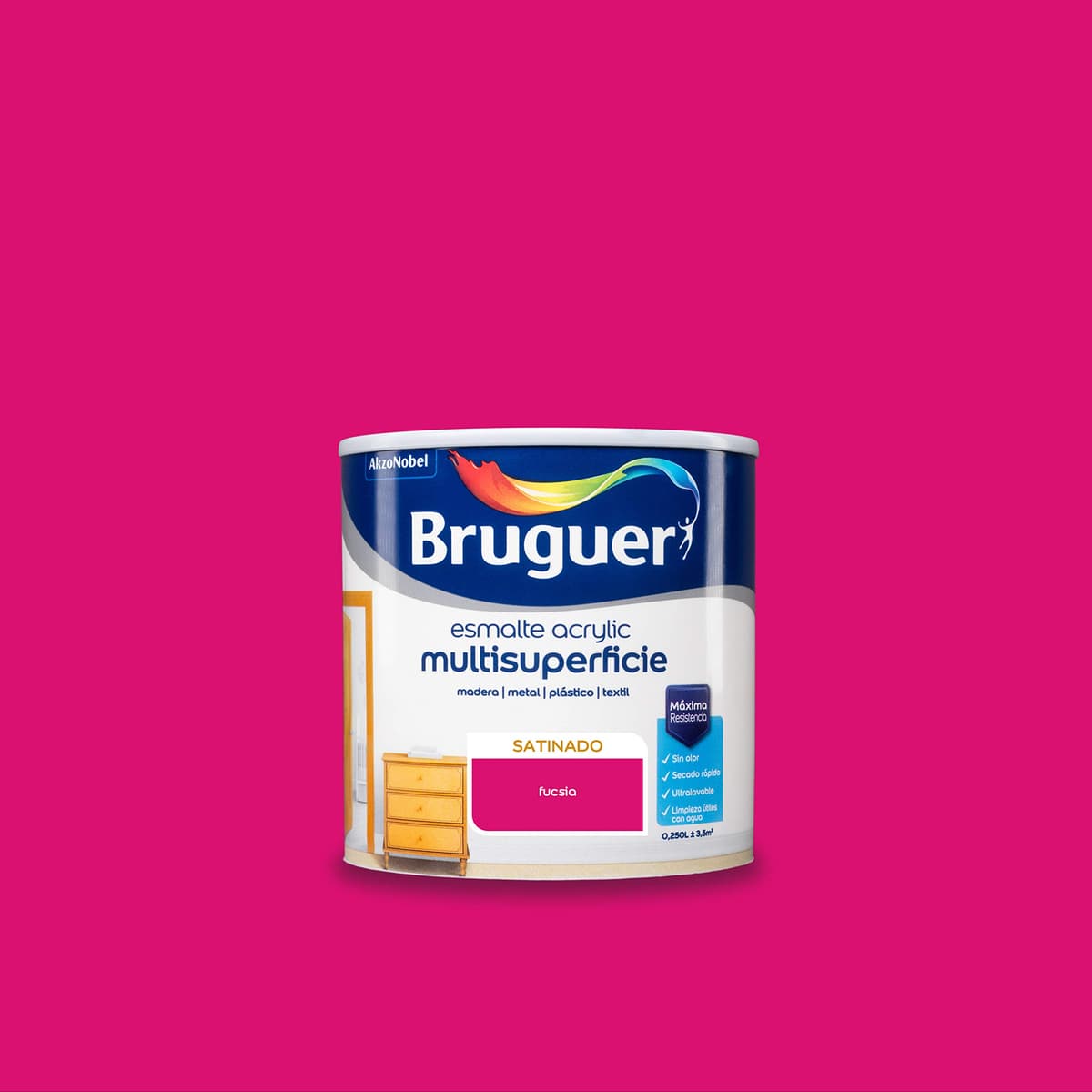 Bruguer Acrylic Multisuperficie Esmalte al agua Satinado - Pintura 750 mL, Blanco Permanente — view 107