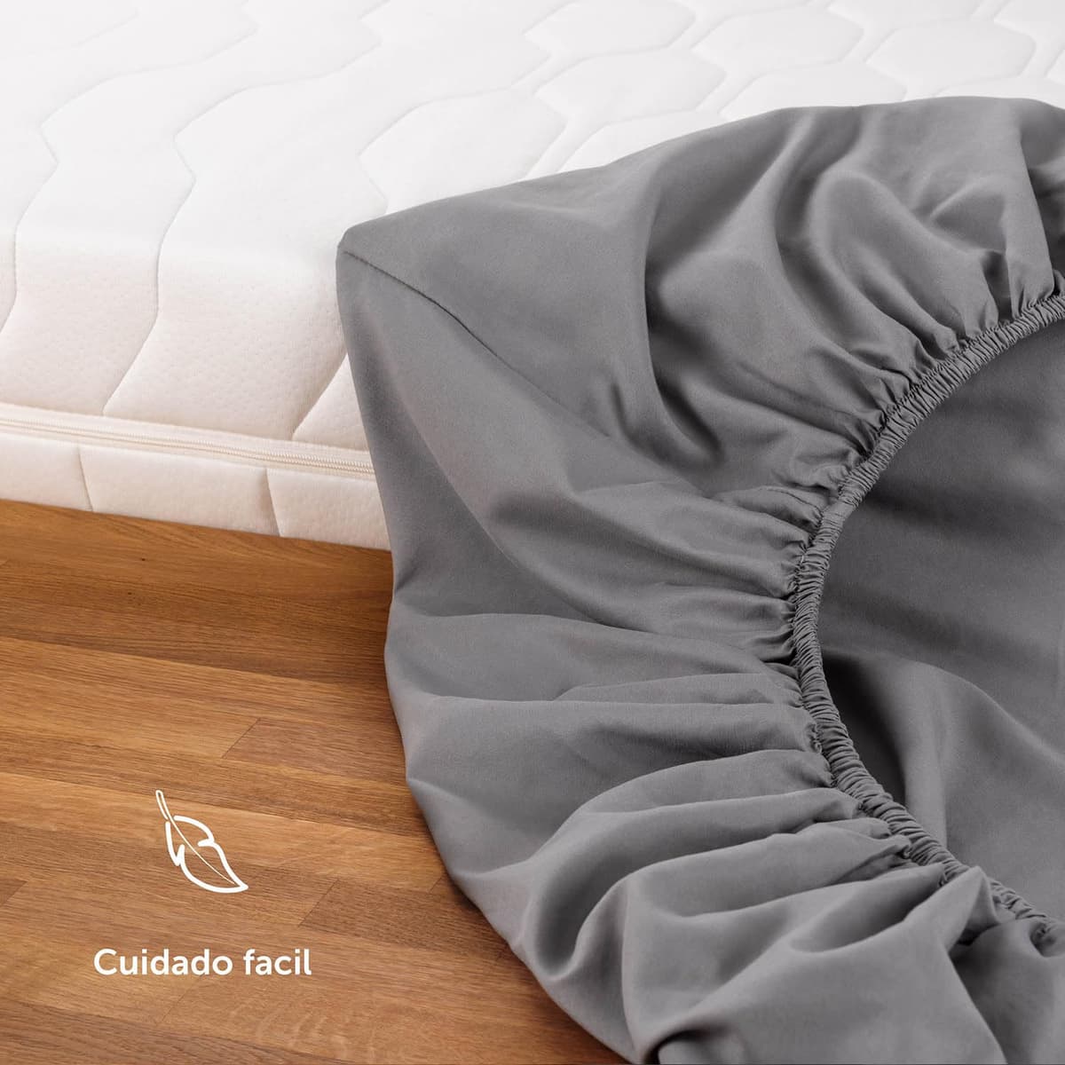 Blumtal Sábana bajera ajustable de microfibra 200 x 200 x 30 cm - 1er-Conjunto Gris — view 5