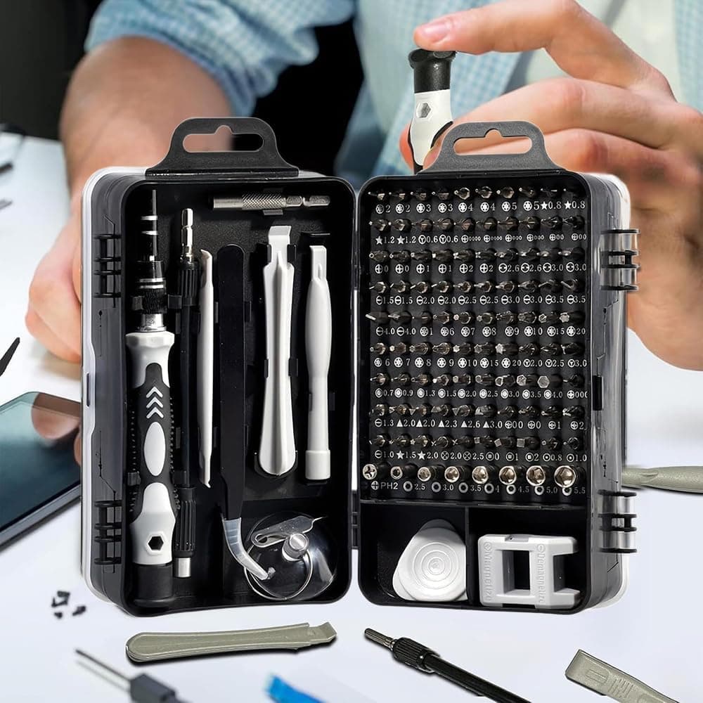 115 in 1 Precision Screwdriver Set Gift for Men Mini Repair Kit with Torx Triwing Bits Repair for Computer, Laptop, RC, Phone, Electronics, Glasses, with Case