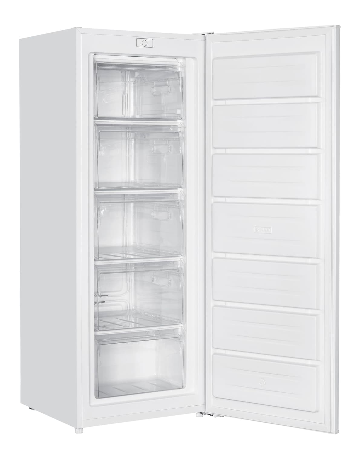 HYE Freezer - 168L Upright Freezer, 142.6CM Height, 54.5CM Width, Quiet 39 dB Operation, Freestanding Design, 5 Clear Drawers, White, Perfect For Family Homes - RF01SDFR168W01 — view 4