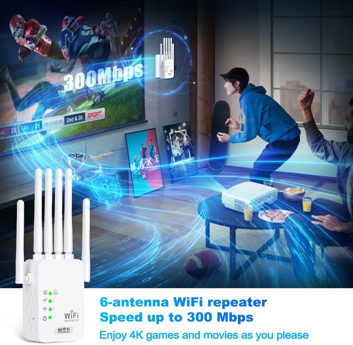 Repetidor WiFi 1200 Mbps,Amplificador y Extensor de Señal Inalámbrica Dual Band (2,4 GHz/5 GHz), Puerto LAN,Modo Punto de Acceso, Fácil de Instalar,Compatible con Todos los Modems y Routers para Hogar — view 4