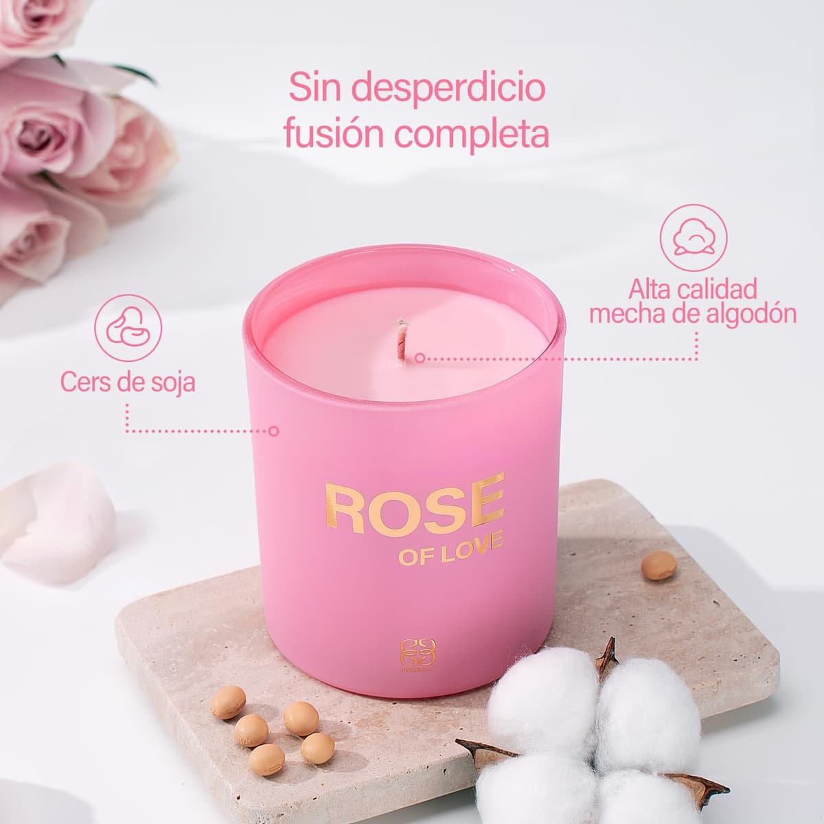 Regalo Mama,Regal-o Cumpleaños Madre,Eres la Mejor Mamá del Mundo,Regalos Originales para Madres, Rosa Vela Aromática,Burn time: 50 hours,230 g/ 8.1 oz conTarjeta, Caja de Rega-lo — view 5