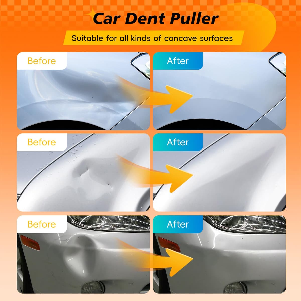 Car Dent Puller, 3 Pack Dent Removal Tool with High Strength Suction Cups Car Dent Remover Dent Removal Kit for Car Surface,Glass,Tiles Lifting and Objects Moving (1 Large+2 Small) — view 4