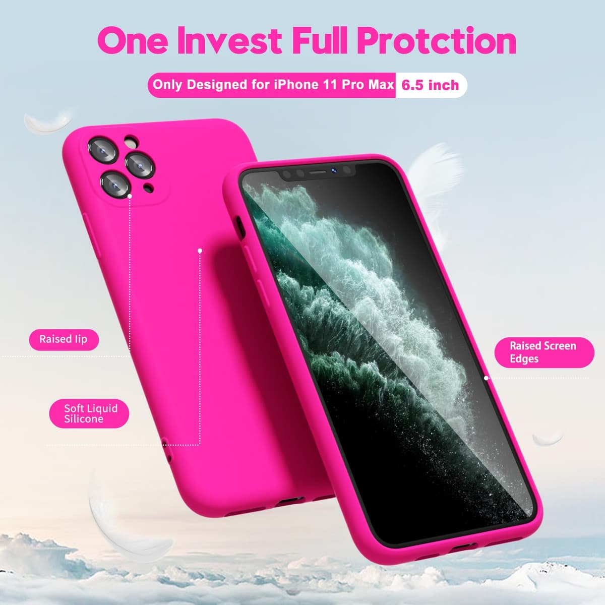 oakxco for iPhone 17 Pro Max Phone Case Liquid Silicone, Cute Thin Slim Grip Soft Rubber Gel for Women Men, Smooth Matte TPU Plain Solid Color Girly Simple Case with Camera Cover, Light Pink — view 560