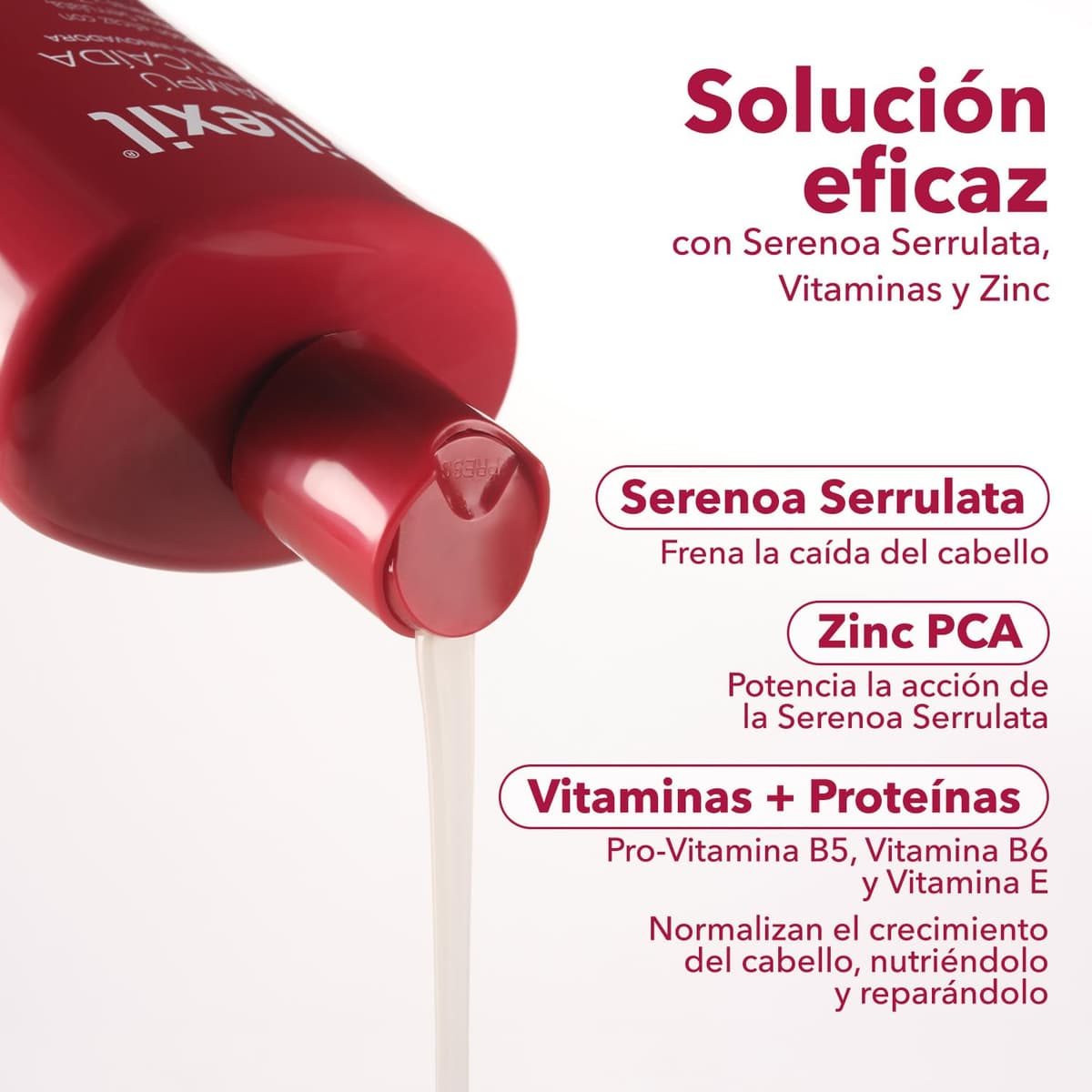 PILEXIL ANTICAIDA - Champú Anticaída 900 ml, Tratamiento de Uso Frecuente, Frena la Pérdida del Cabello, Normaliza su Ciclo, Gran Eficacia, para Hombres y Mujeres — view 3