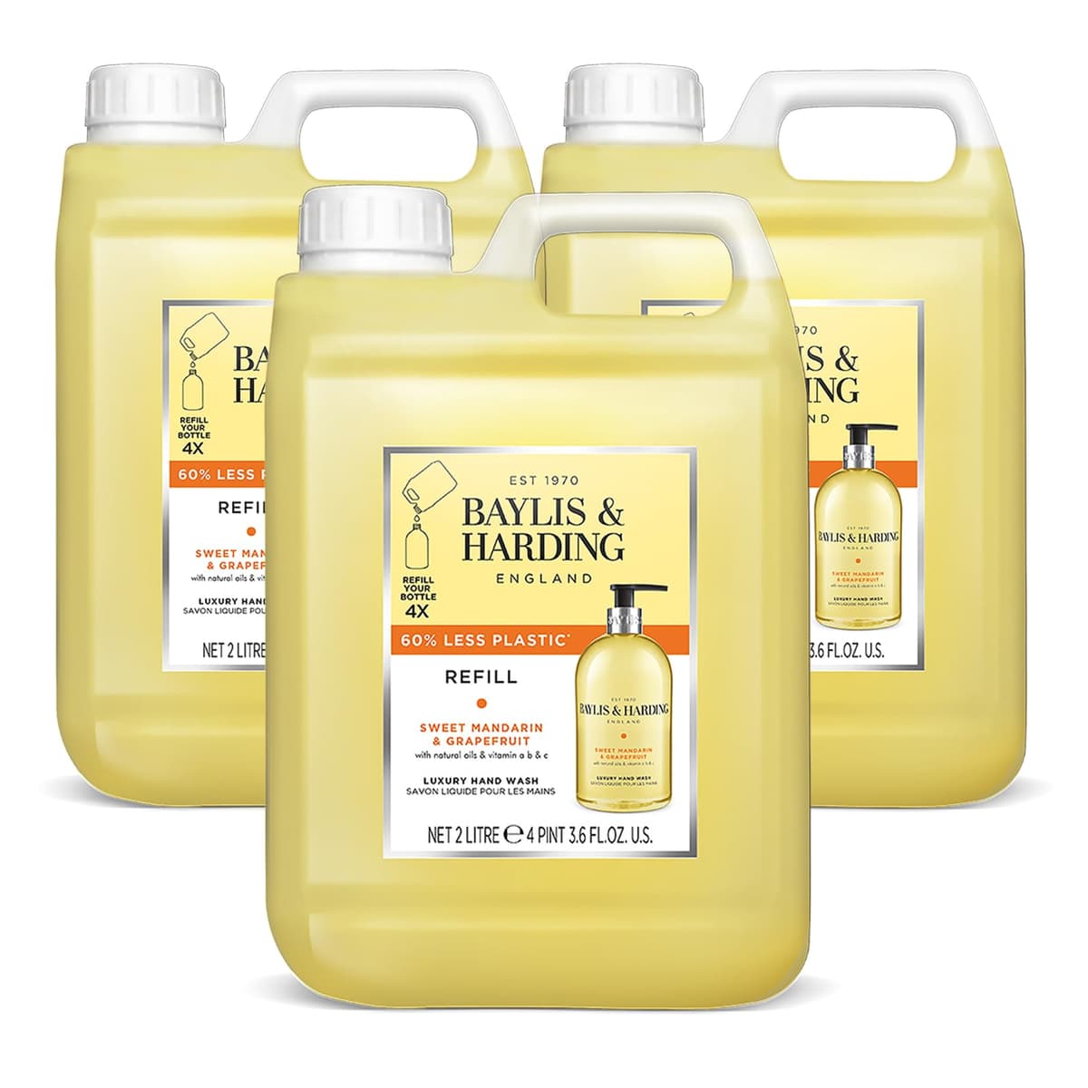 Baylis & Harding Sweet Mandarin and Grapefruit Hand Wash, 500 ml (Pack of 3) - Vegan Friendly — view 12