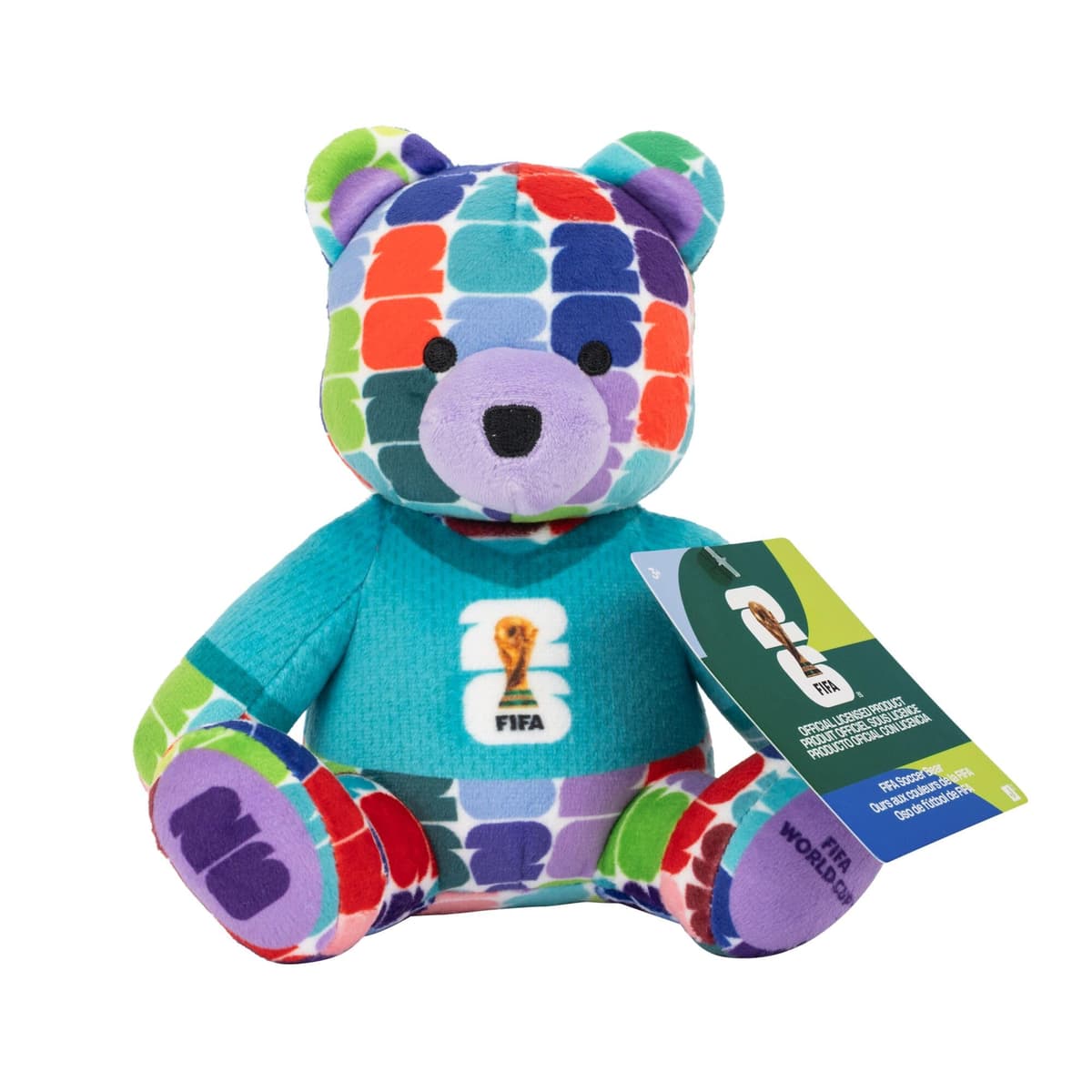 FIFA World Cup 26 6-Inch Colourful Football Bear Plush - Official 2026 World Cup Collectible with FIFA Trophy Logo Tee - Ages 3+ — view 4