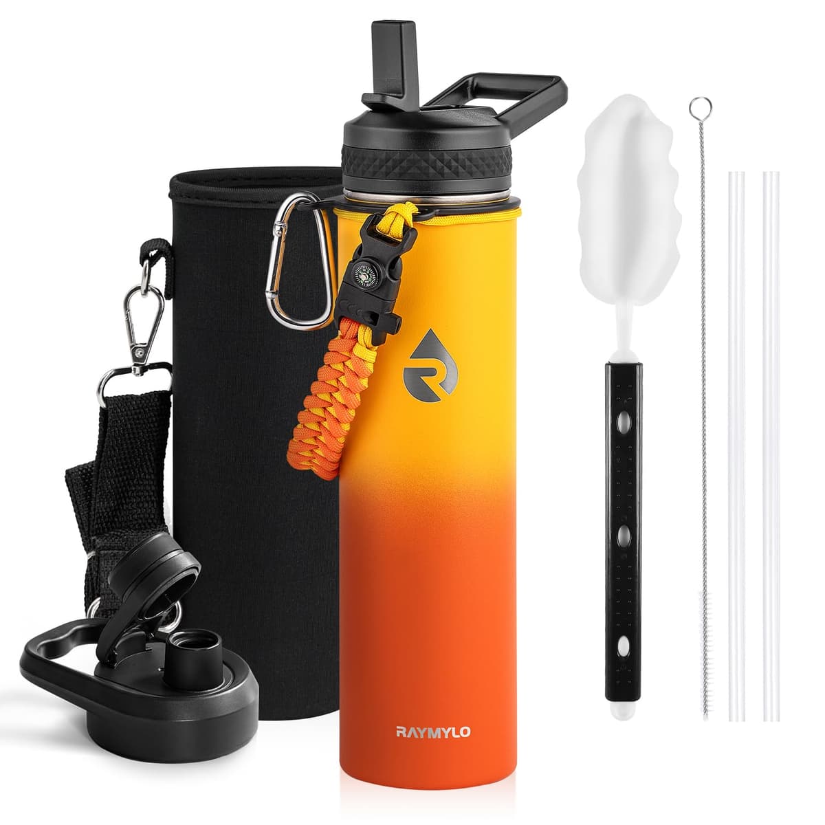 RAYMYLO One Gallon Water Bottle Insulated, Triple Walled Vacuum Stainless Steel (Cold for 48 Hrs), Leak Proof & Non-BPA, Large Water Flask Jug with Paracord Handle & Straw Spout Lids — view 85