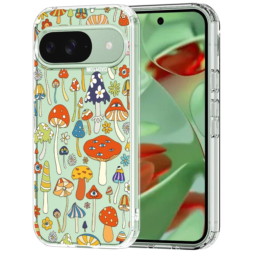 MOSNOVO Case for Google Pixel 9 & Pixel 9 Pro, [Buffertech 6.6ft Military-Grade Drop Protection] [Anti Peel Off Tech] Clear TPU Bumper Phone Case Cover Design - Eucalyptus — view 33