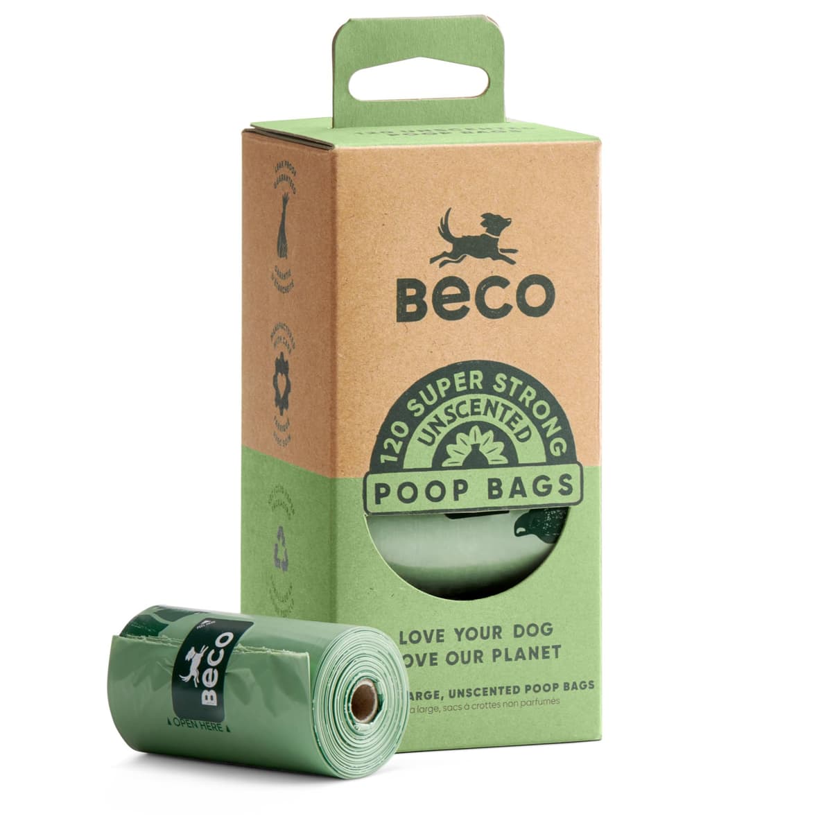 Beco Dog Poo Bags - Strong, Leakproof & Large - 94% Recycled Plastic, Extra Thick Dog Poop Bags, Heavy Duty - Unscented Refill Rolls, 270 Count — view 13