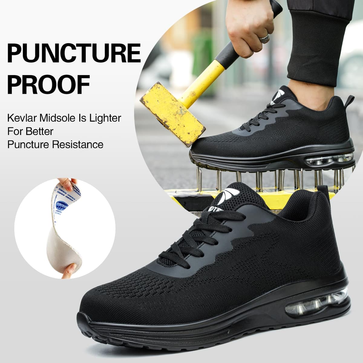 VAVOBIS Safety Trainers Men Womens Safety Shoes with Steel Toe Cap Trainers Non Slip Lightweight Work Trainers Breathable Puncture Proof Work Shoes — view 5