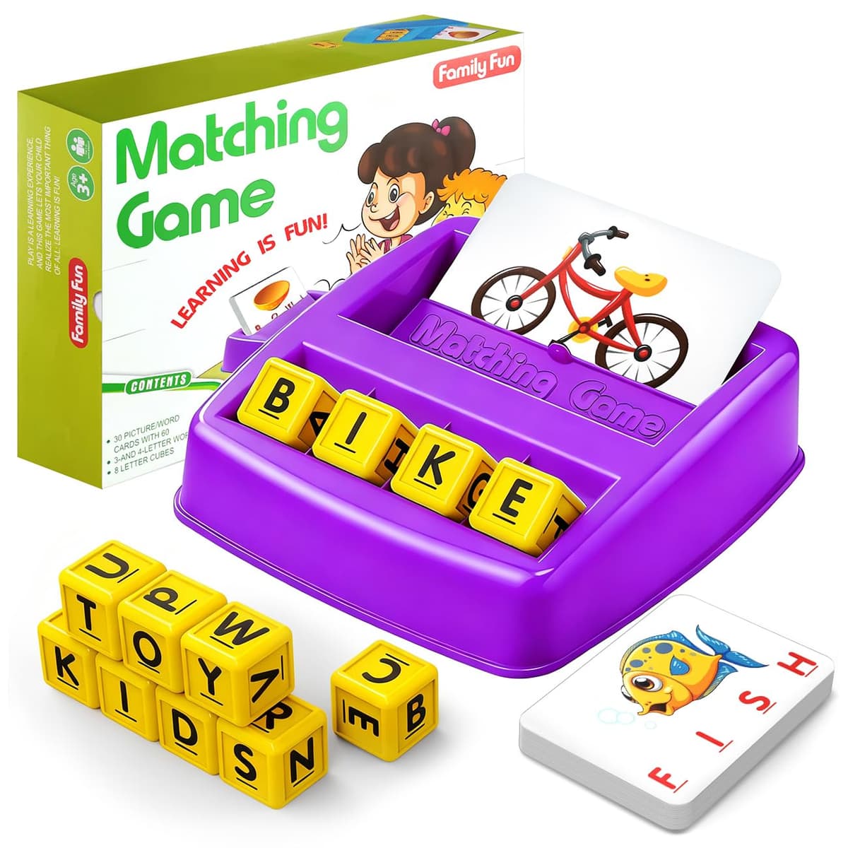 HahaGift Educational Toys for 3 4 5 Year Olds Boys Gifts, Matching Letter Game for Boys Toys age 3 4 5, Letter Recognition Spelling and Reading Learning Montessori Toys for 2 3 Year Olds — view 9